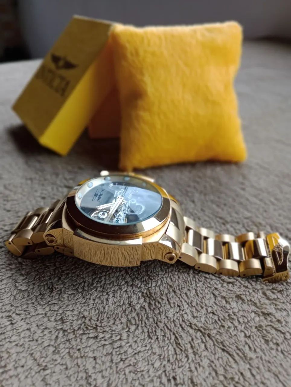 Relógio Invicta Masculino Dourado Automático - Foto 3