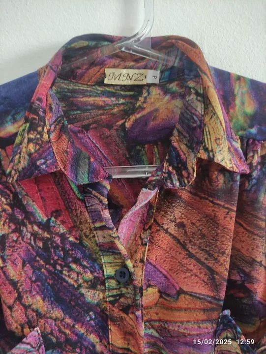 Camisa Estampada Leve Transparência - Foto 3