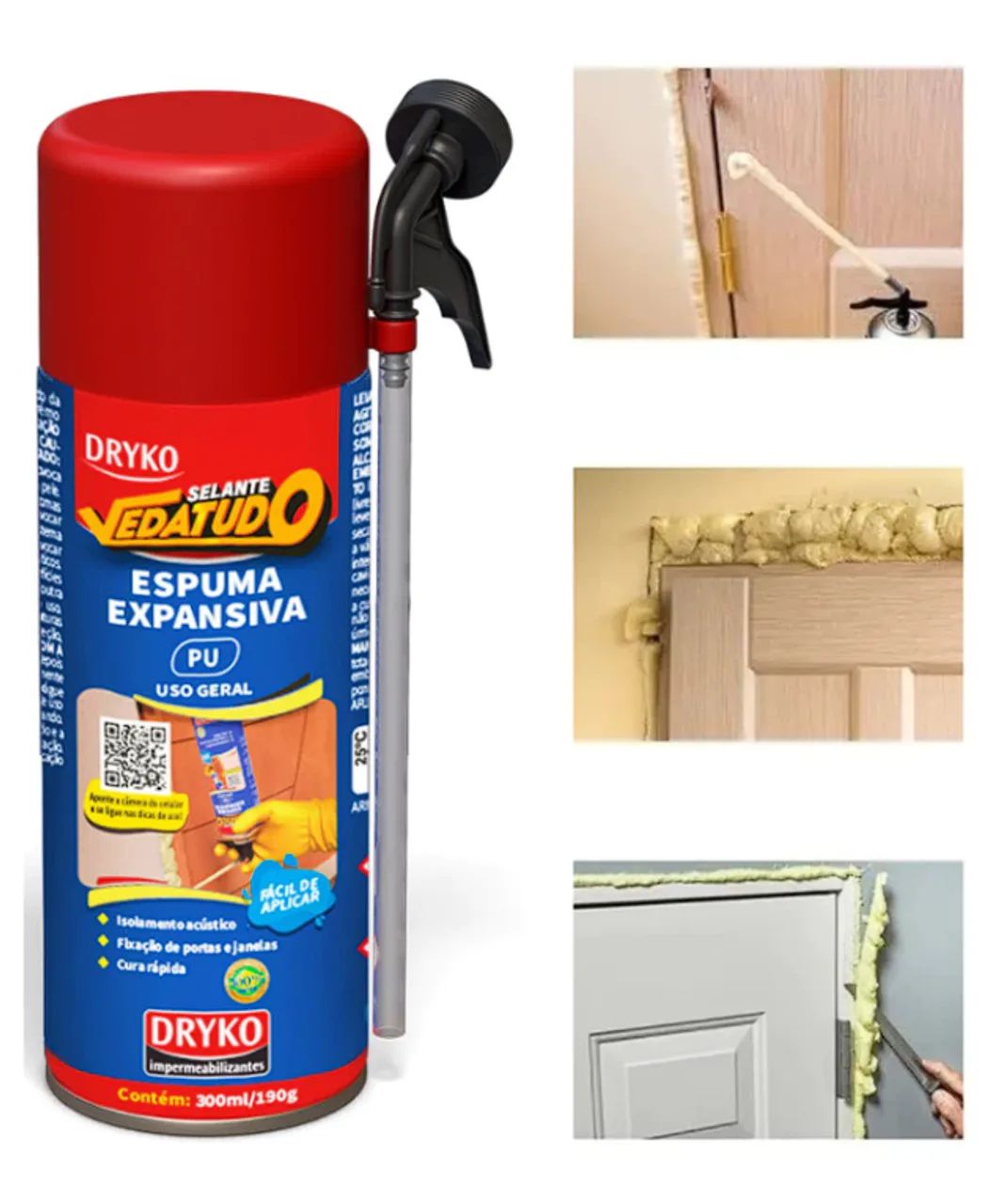 6 Espuma Expansiva Porta Janela Uso Geral Obra Vedatudo Vedação Batente Fixação Isolamento - Foto 3