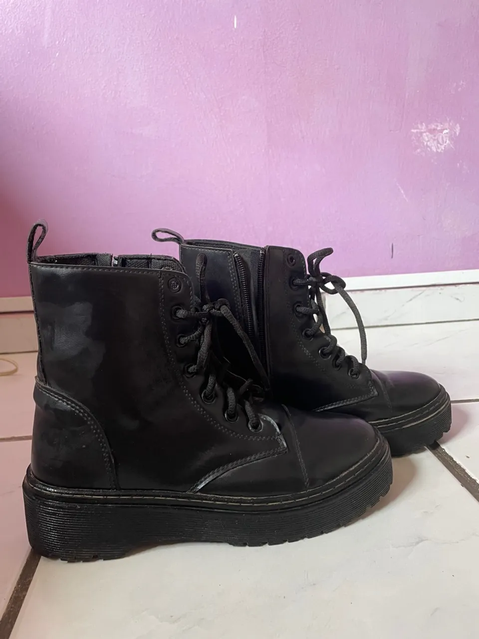 Botas coturno pretas Seminovo