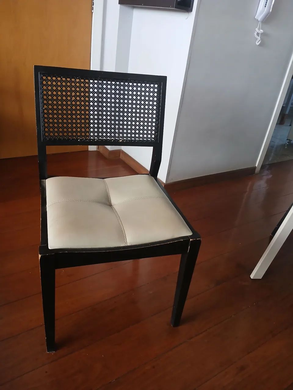 Conjunto 6 cadeiras de Jantar em Madeira com Assento Estofado Tecido Facto