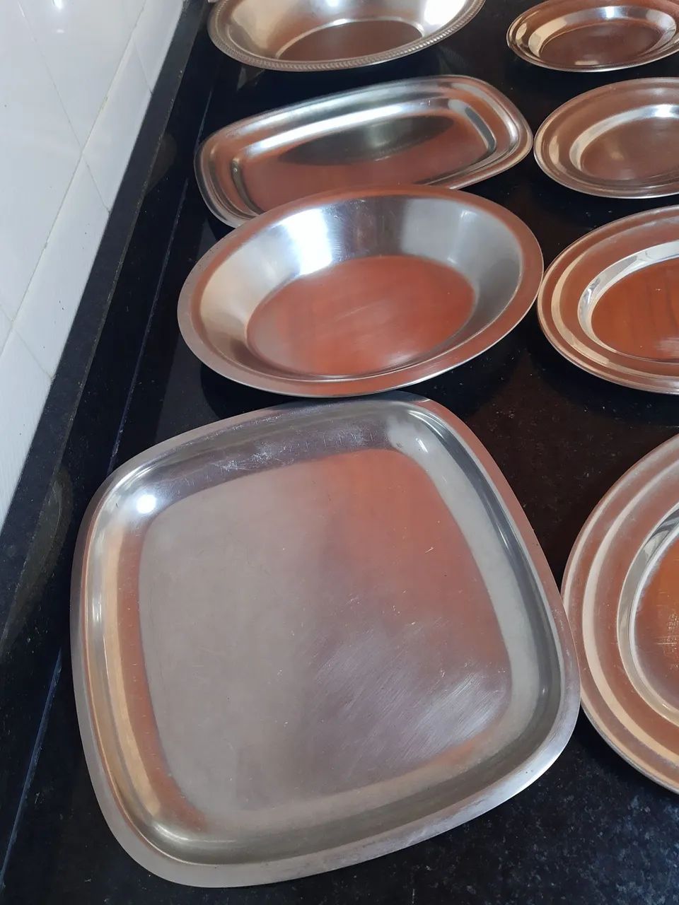 Jogo de Travessas de Aço Inox 10 peças 