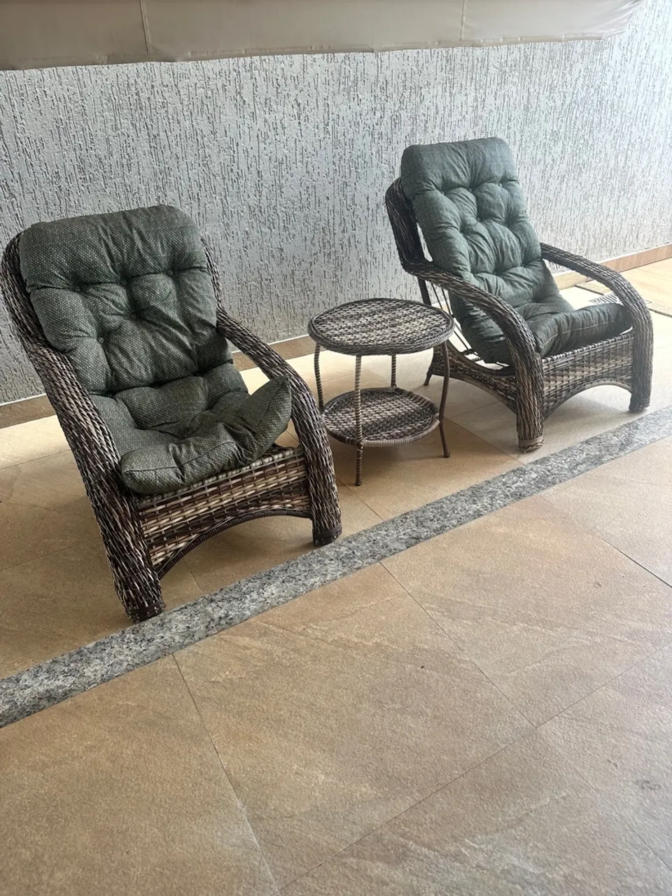 Conjunto de Cadeiras de Vime com Almofada