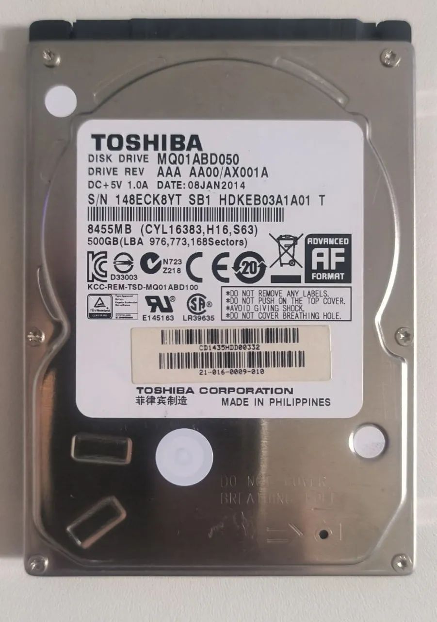 HD Toshiba 500GB 2,5"