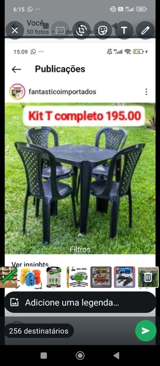 Kit T completo com 4 cadeiras e mesa 195,00