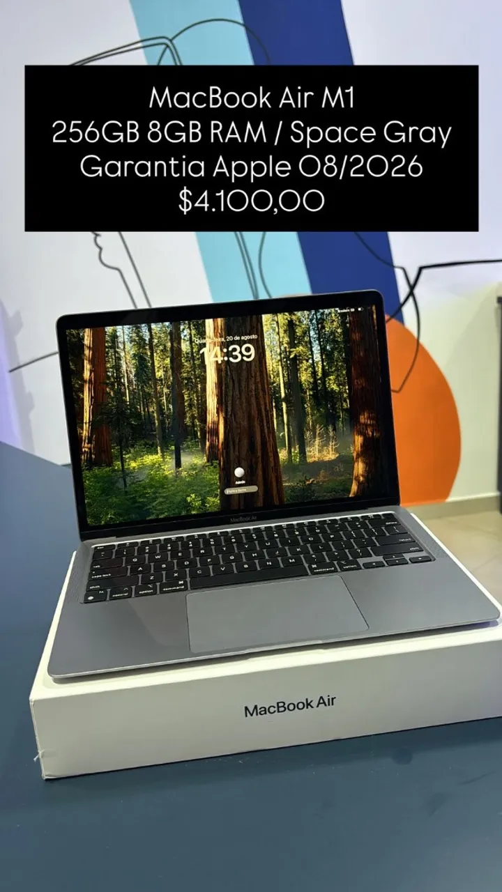 MacBook Air M1 Silver 256GB 8 GB RAM Saúde de Bateria 92% R$ 3.750