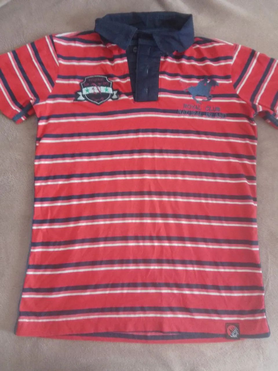 Camisa Polo Listrada Infantil Royal Club
