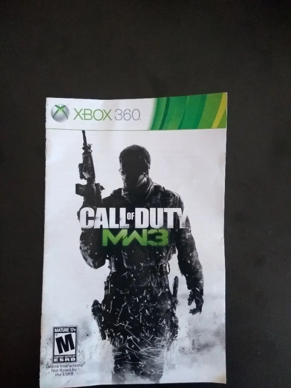 Encarte Jogo Xbox 360 Call of Dutty MW3 **Só Encarte**