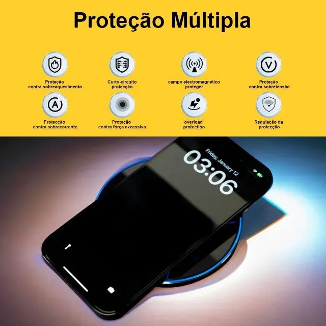 Carregador H'maston Yd-27 Sem Fio Indução Ultra Rápido 15w disponível no branco e preto