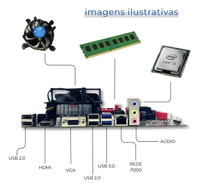 Kit Upgrade I3 6100 + Mb H110 + Mem. 8gb Ddr4 + Cooler ,com garantia - Foto 4