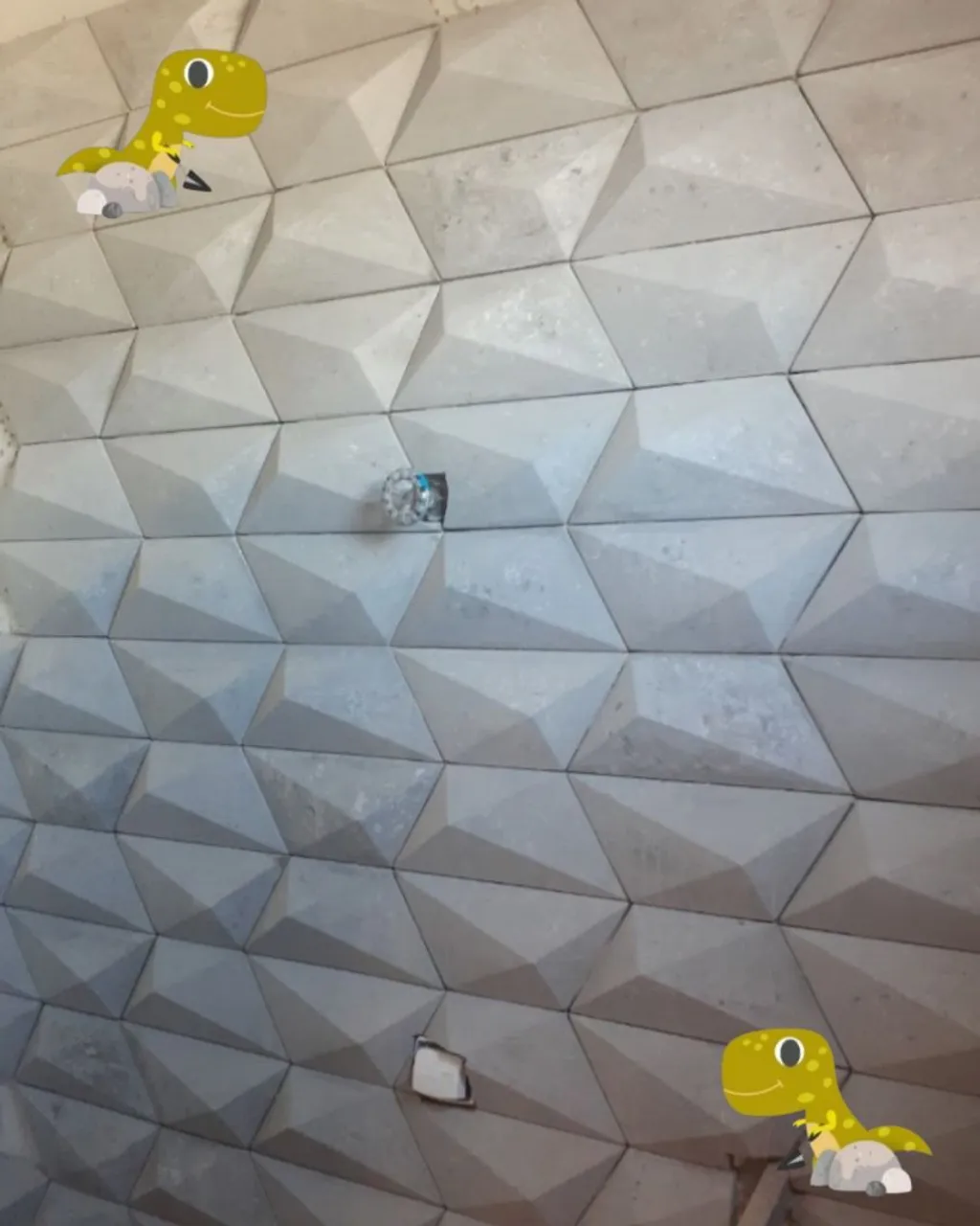 Revestimento 3D cimentício modelo trapézio 