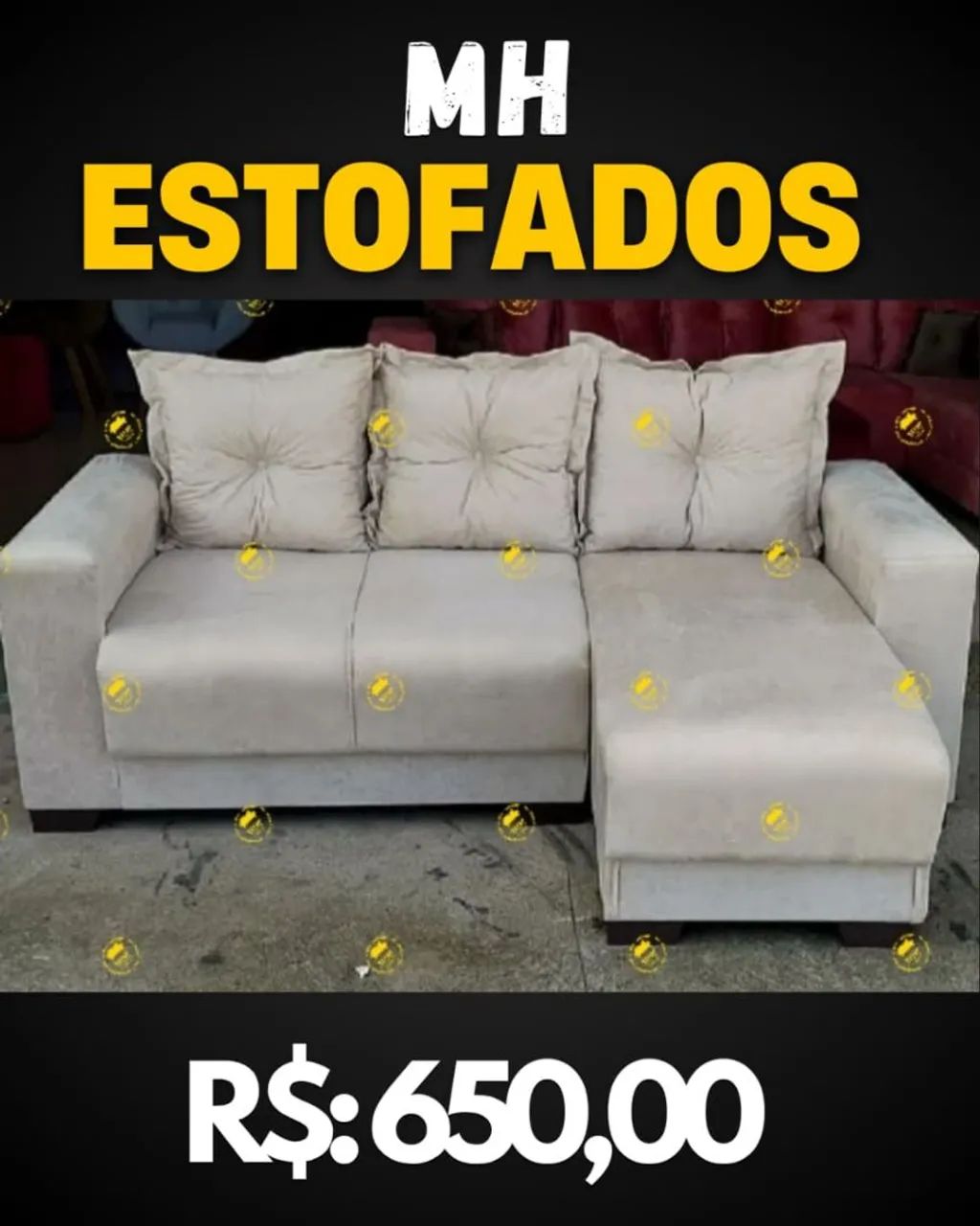 Sofá de Canto Estofado Bordô - Conforto e Estilo! - Foto 2