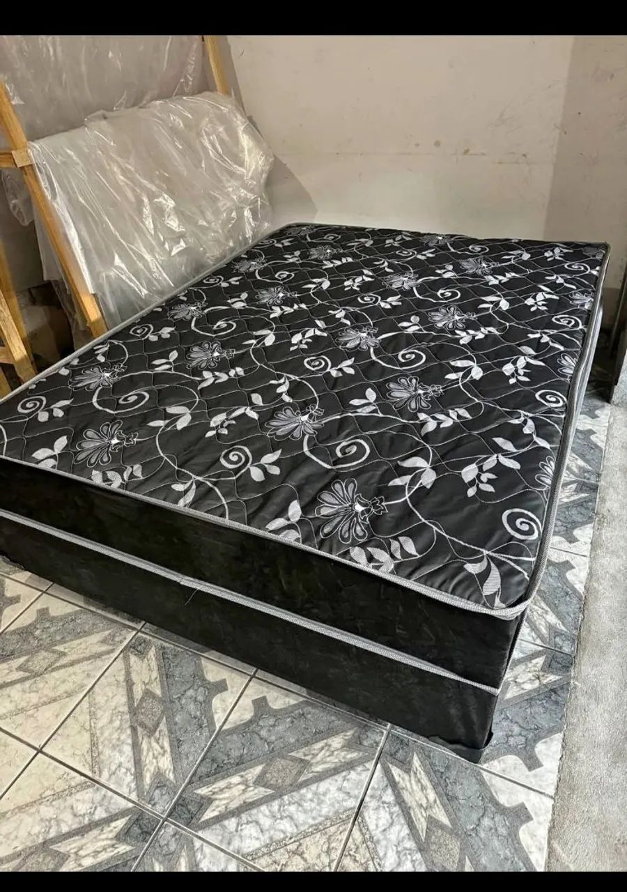 Cama Box Casal com Colchão Floral - Foto 2