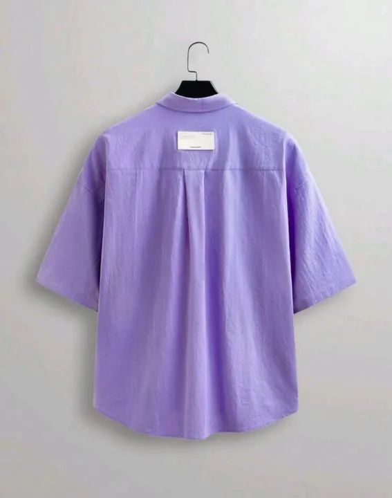 Camisa Masculina Oversized Manga Curta Lilás - Foto 2
