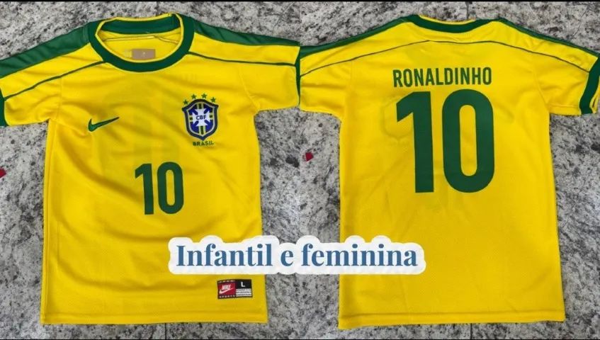 Camiseta Seleção Brasil retrô Ronaldo - Foto 4