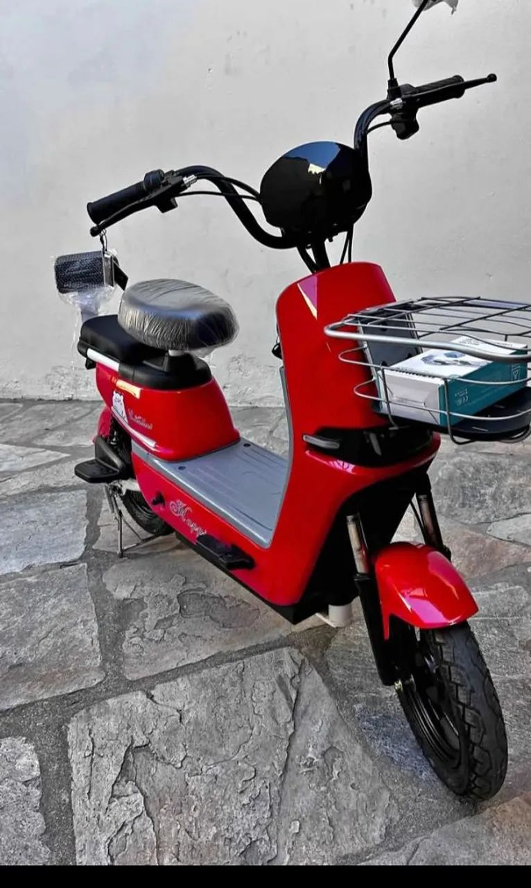 Scooter Elétrica Vermelha com Cesta - Foto 3