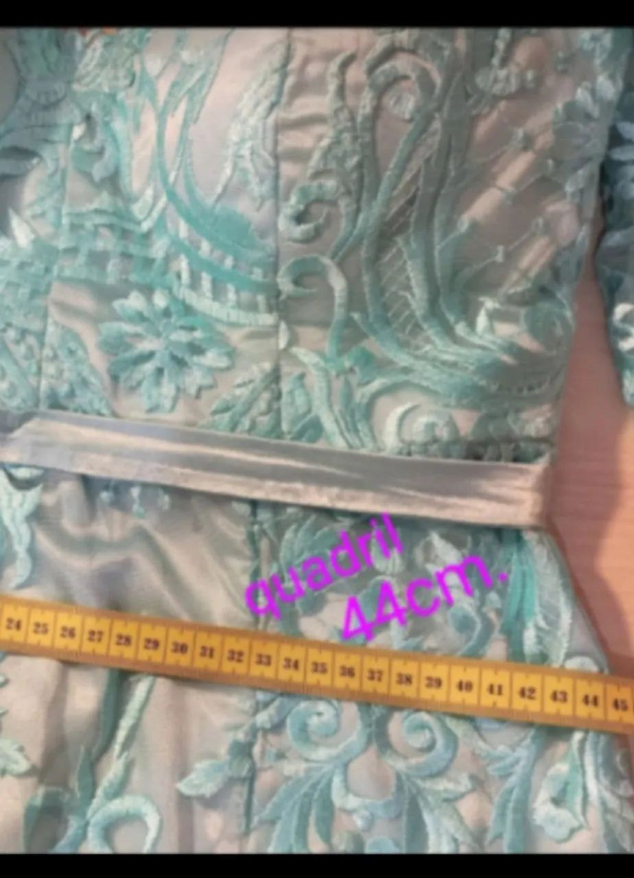 Vestido longo cor verde tiffany  - Foto 5