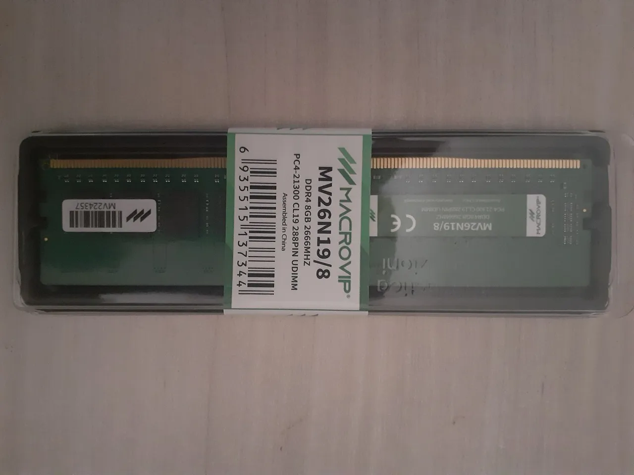 Memória RAM DDR4 8GB 2666MHz MacroVip MV26N19/8