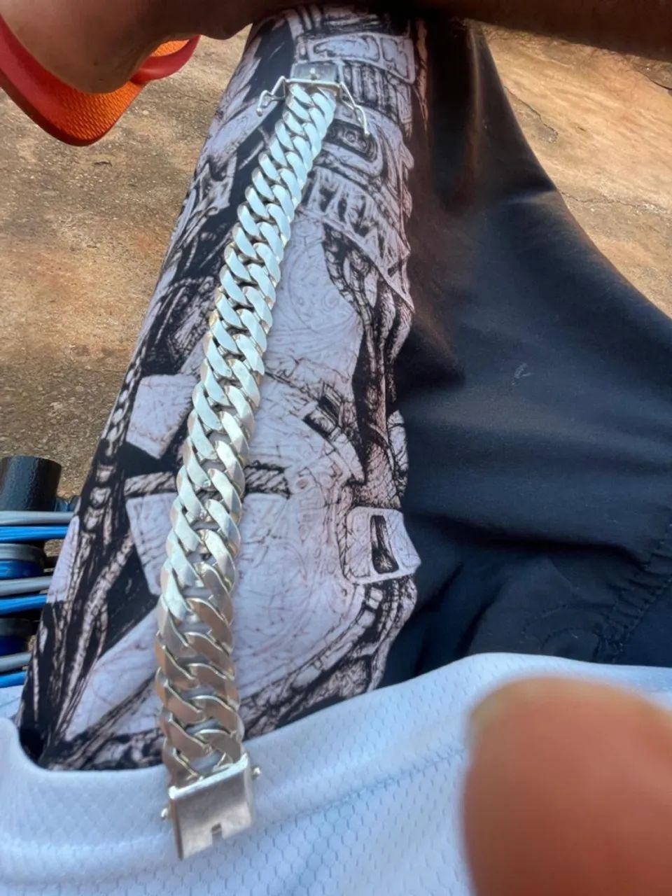 Pulseira Cordão Grosso Prata 925 - Foto 3