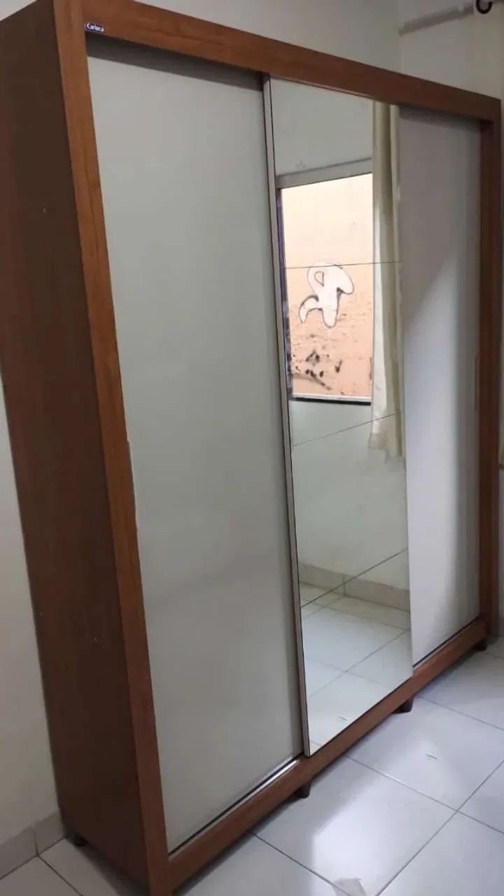 Guarda Roupa de Casal com Espelho e 4 Gavetas - Entrega e Monta