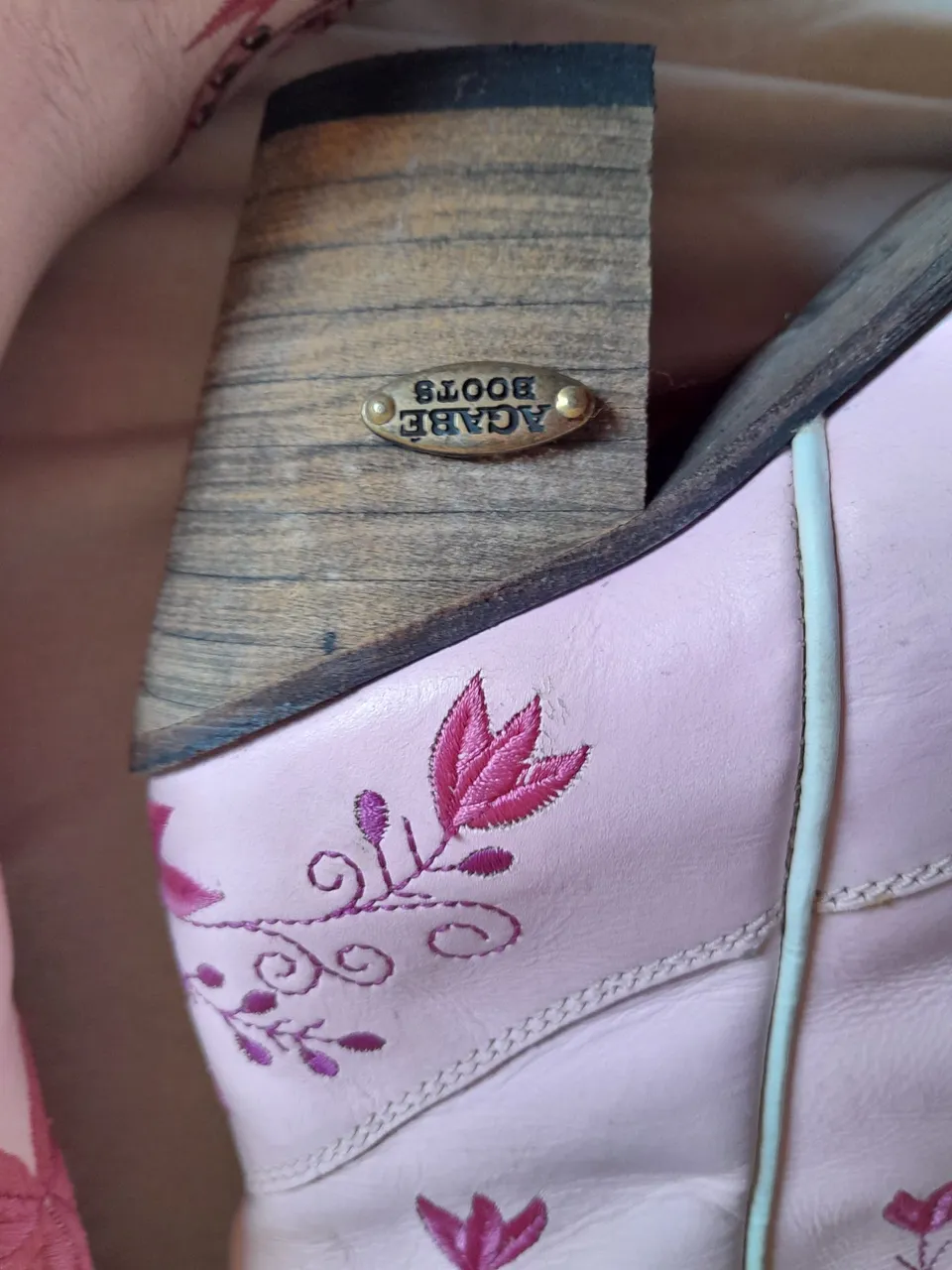 Bota Agabe Boots Rosa Bordada