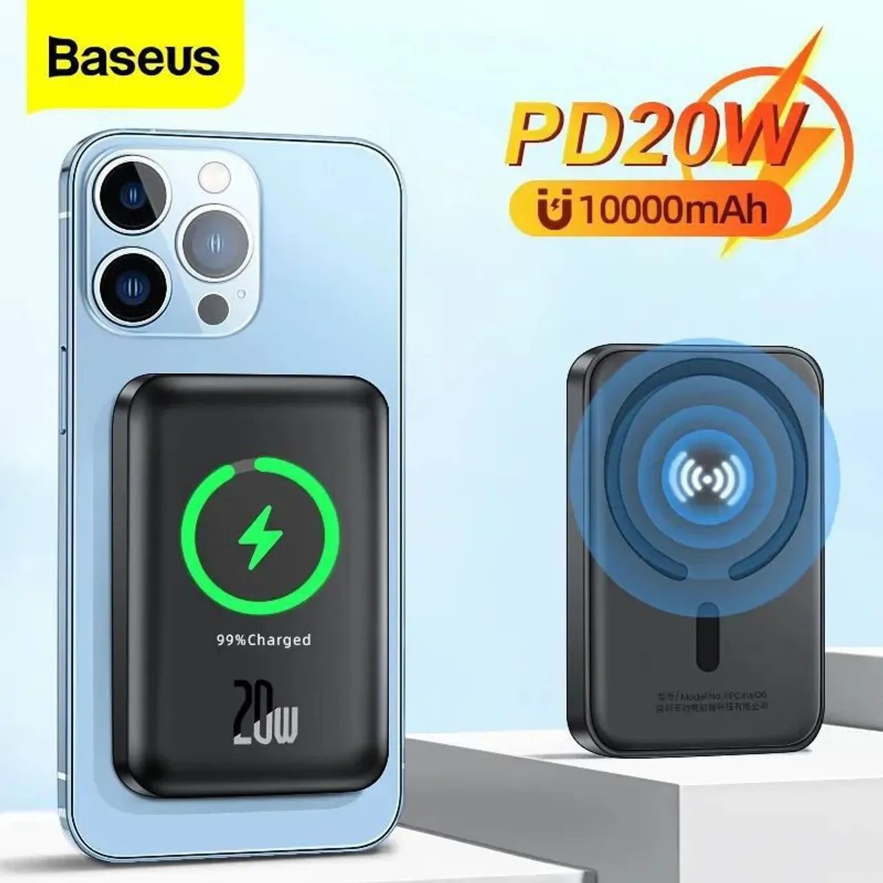 Power Bank Magsafe Para Iphone e Samsung 10000mah Baseus (Original e Lacrado)