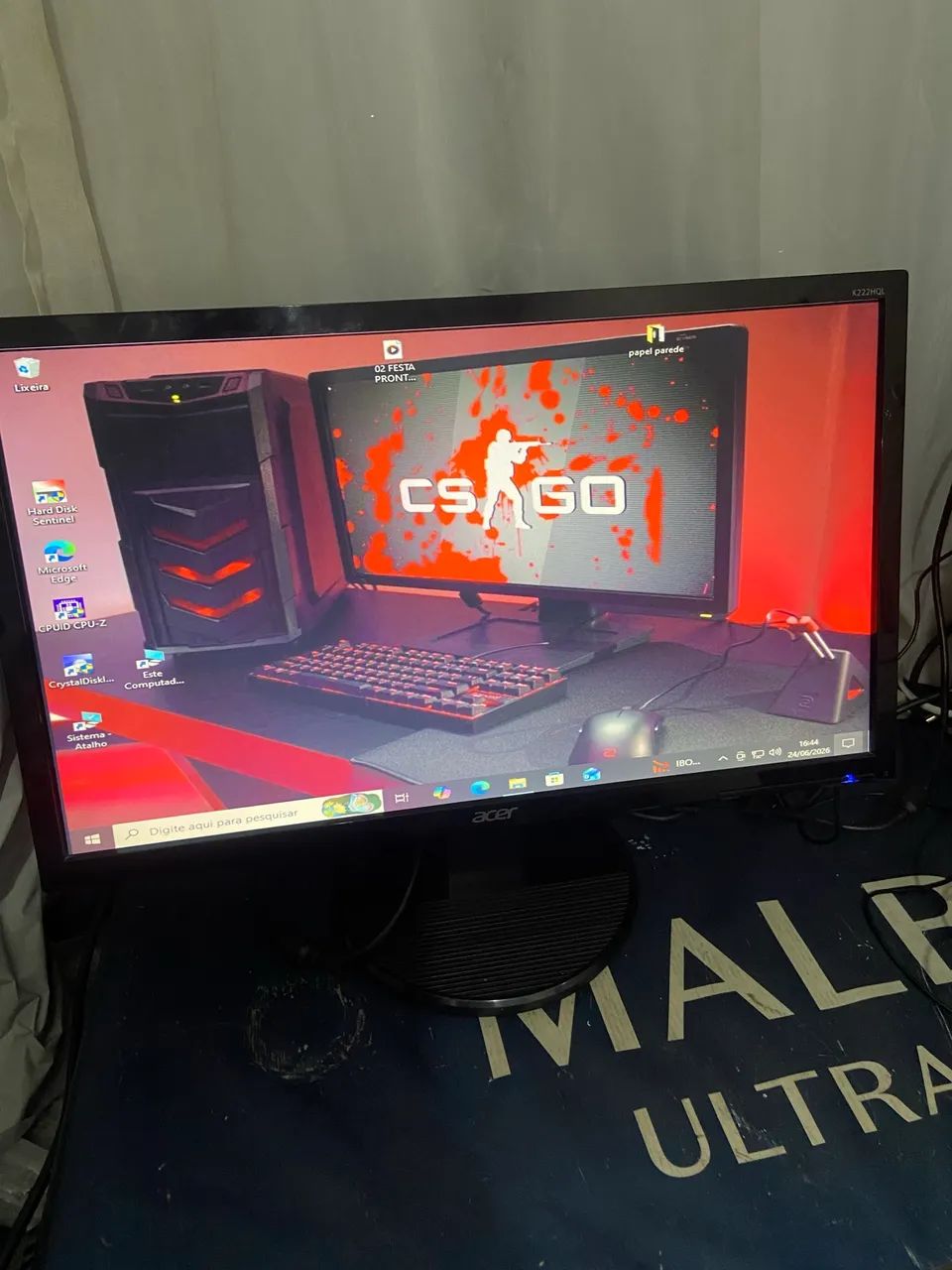 Monito Acer 22 polegadas DVI vga 60 hz seminovo acompanha cabos  - Foto 2