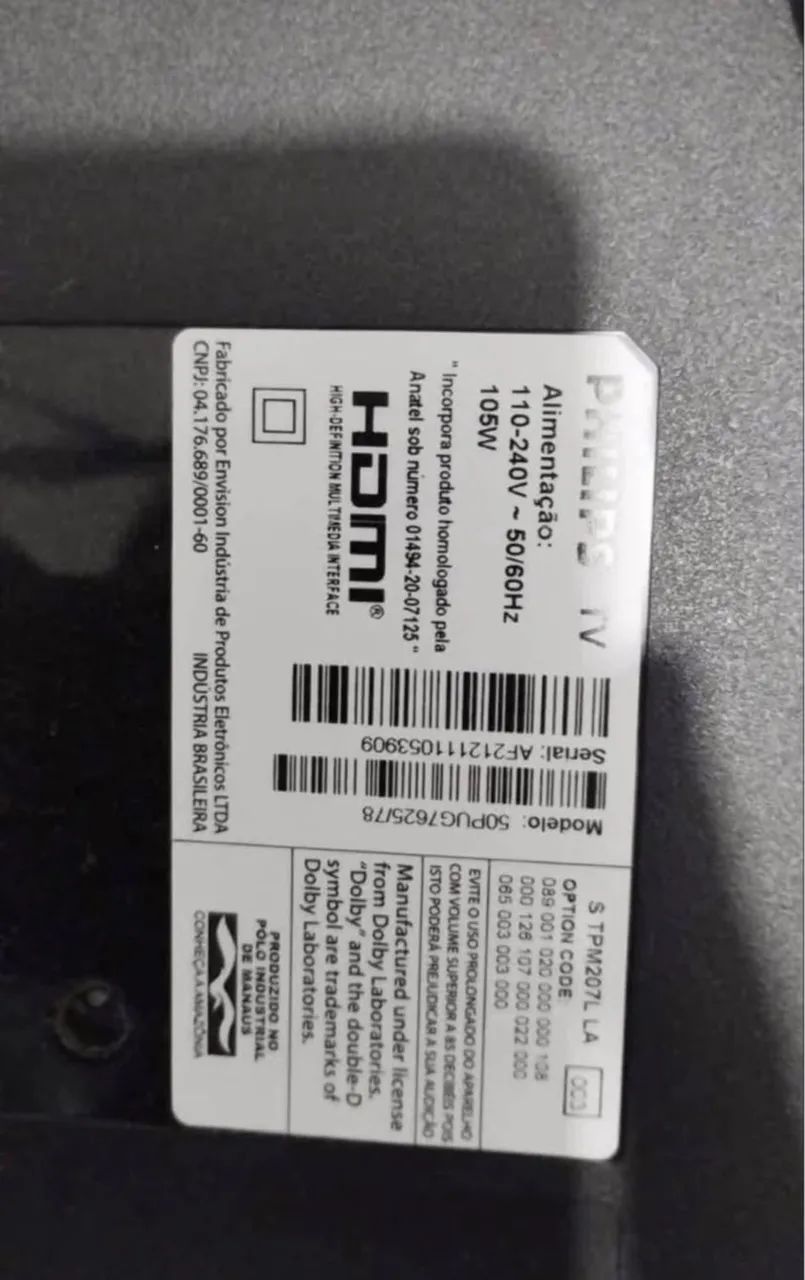 Tv Philips 50 polegadas tela com listras! - Foto 2