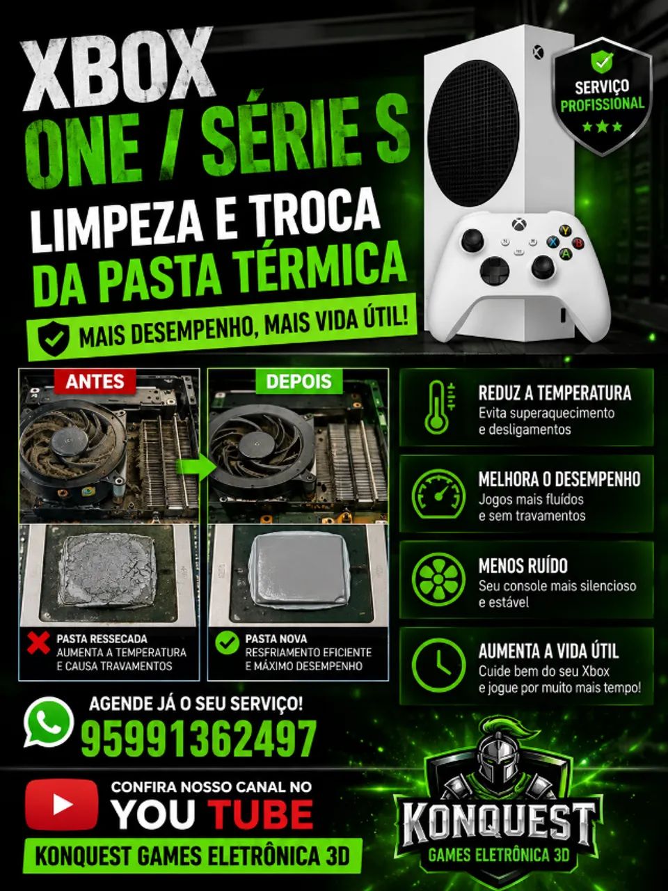 LIMPEZA E TRÓCA DA PASTA TÉRMICA XBOX ONE SÉRIES S
