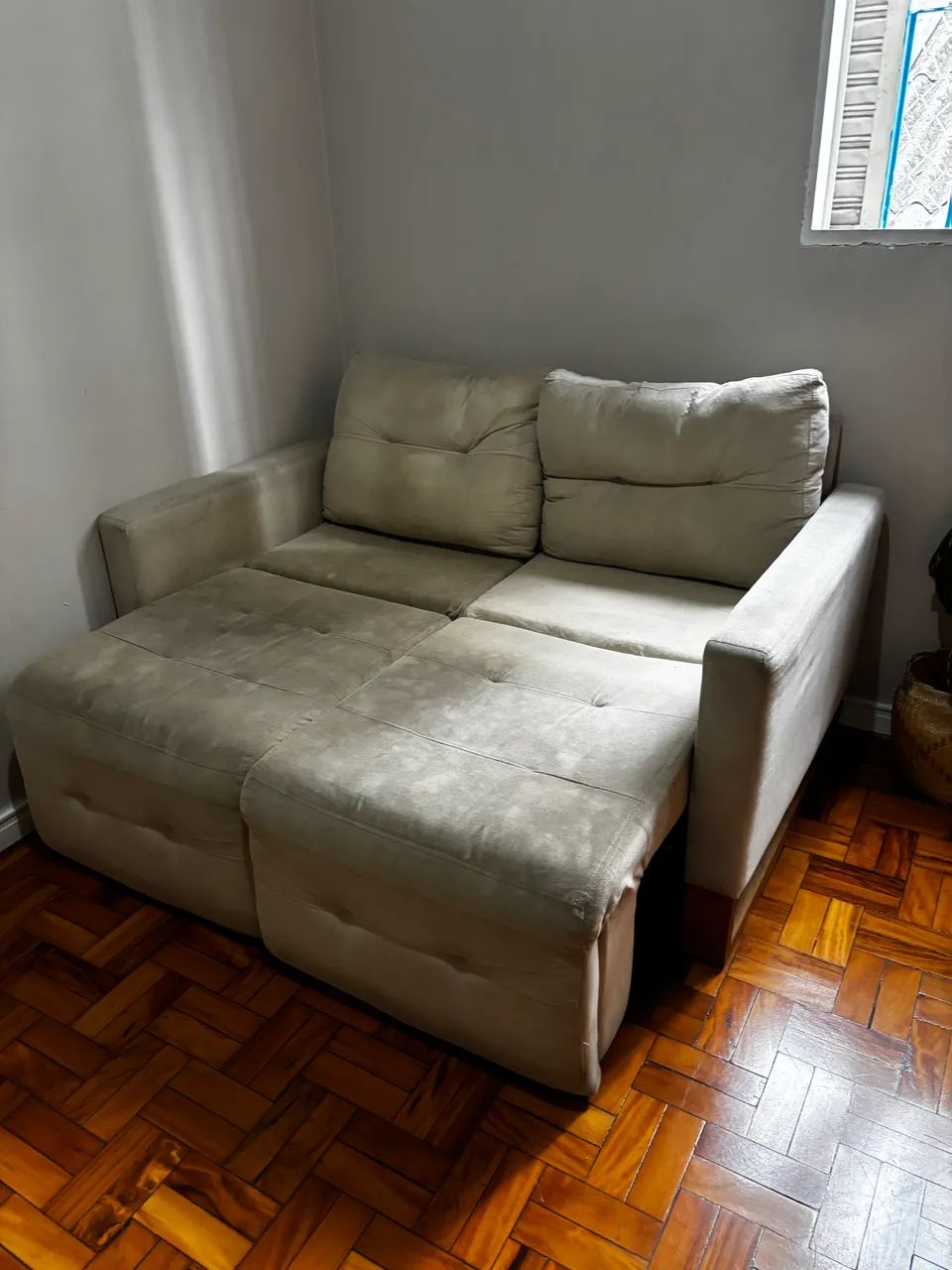 Sofá cama bege 2 lugares  - Foto 3