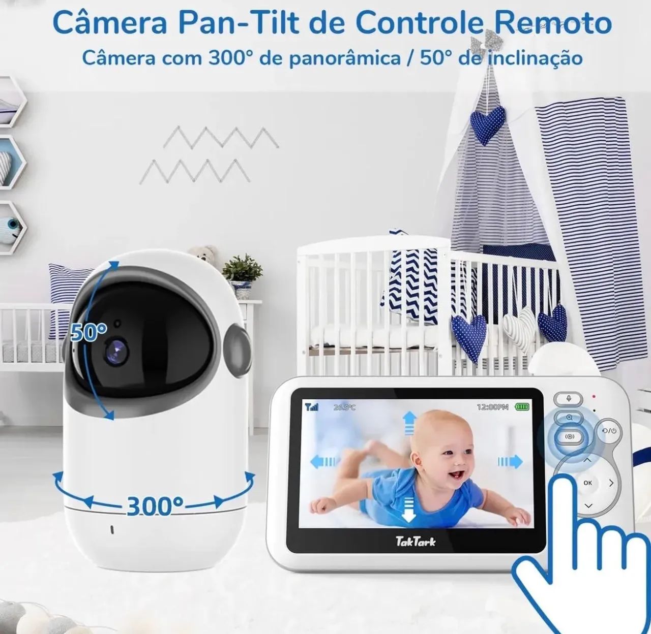Babá eletrônica com monitor LCD - Foto 3