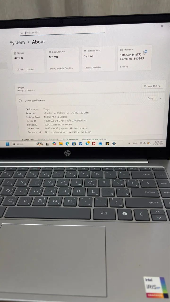 Notebook HP Intel Core i5