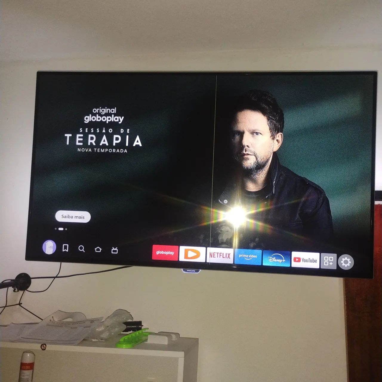 Tv Android Philips 55pug7100 amblait defeito tela risco - Foto 4