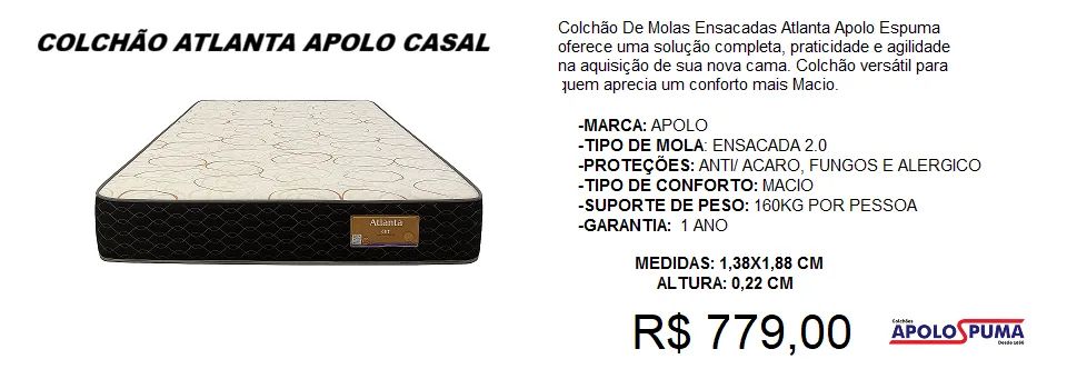 Colchão - altanta - casal - compre hoje e receba em até 72 horas