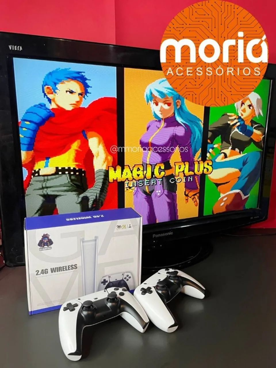 Vídeo Game Stick M15 Pro 4k 64gb +20mil Jogos Hdmi com 2 Controles Sem Fio - Foto 2