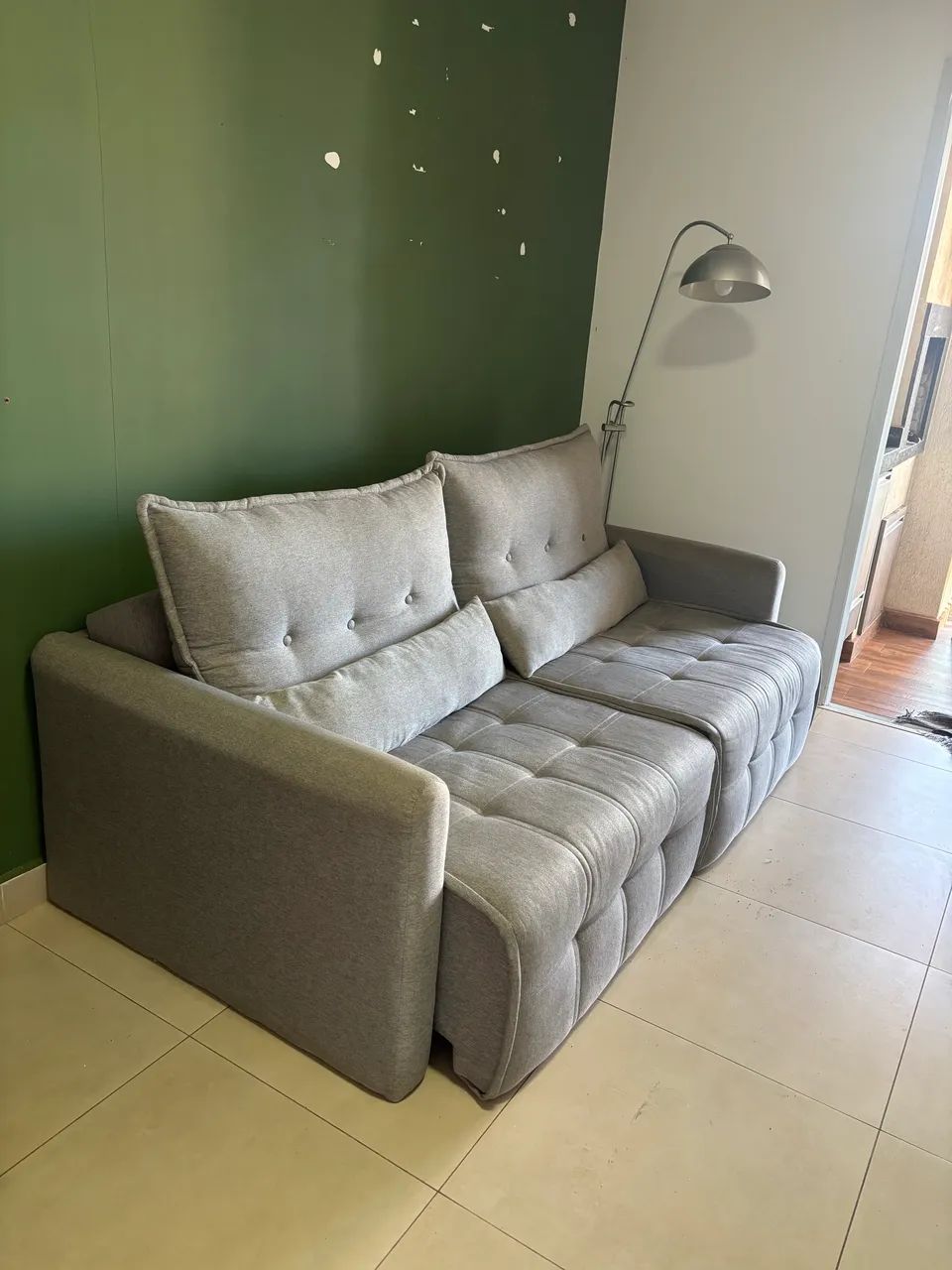 Sofá cama Retrátil Linho 215cm - Foto 3