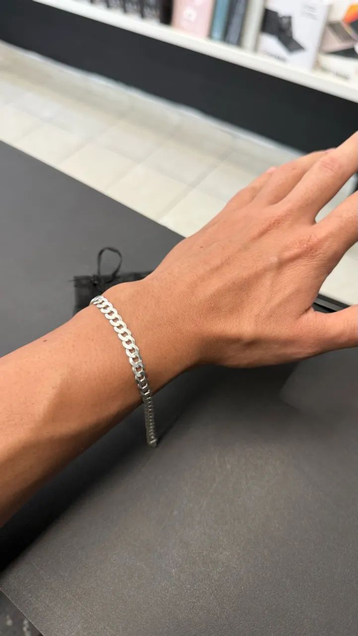 Pulseira Escamada Prata 925 - Foto 3