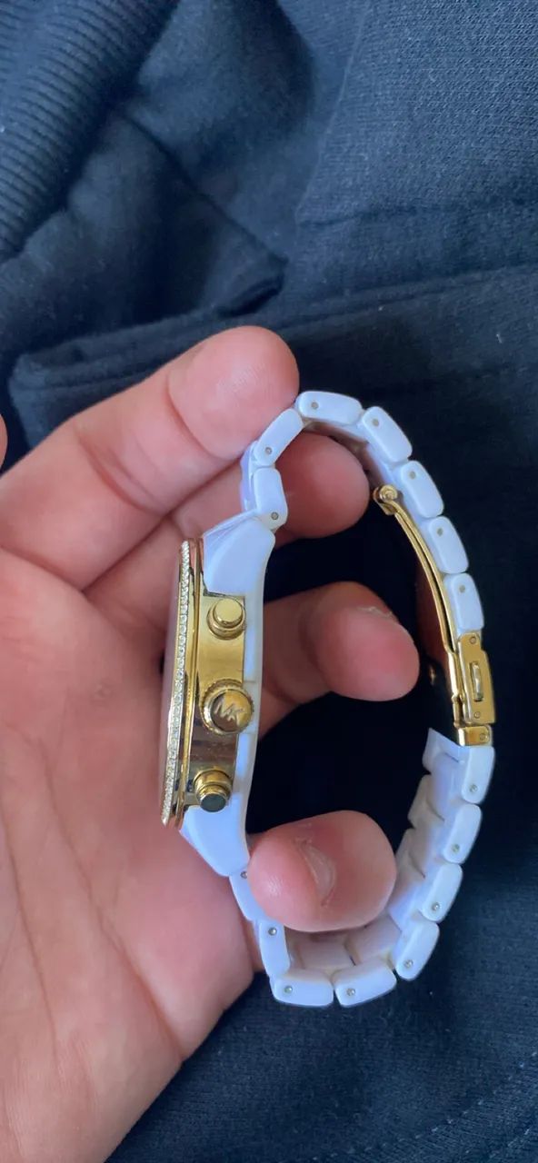 Relógio Feminino Michael Kors MK5188 Branco e Dourado Original - Foto 2