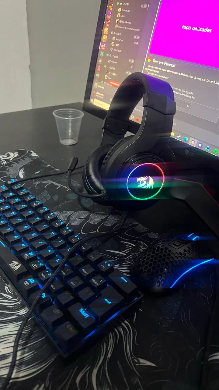 Teclado, fone e headset Redragon. kit gamer  - Foto 3
