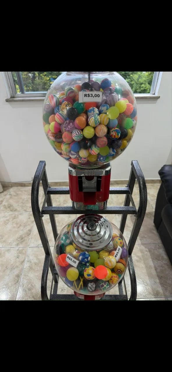 Máquina Dupla de Bolinhas Pula-Pula + Bolinhas - Completa
