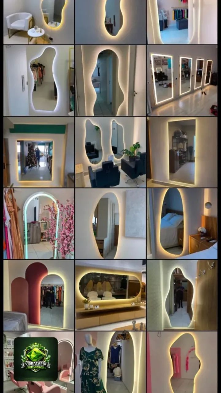 Espelho orgânico decorativo e funcional com e sem led  - Foto 2