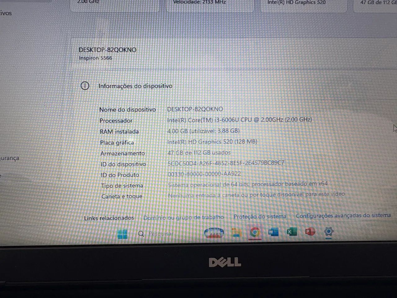 Notebook Dell Inspiron, processador Intel core i3, memória Ram 4GB,Tela de 15,6 polegadas. - Foto 3