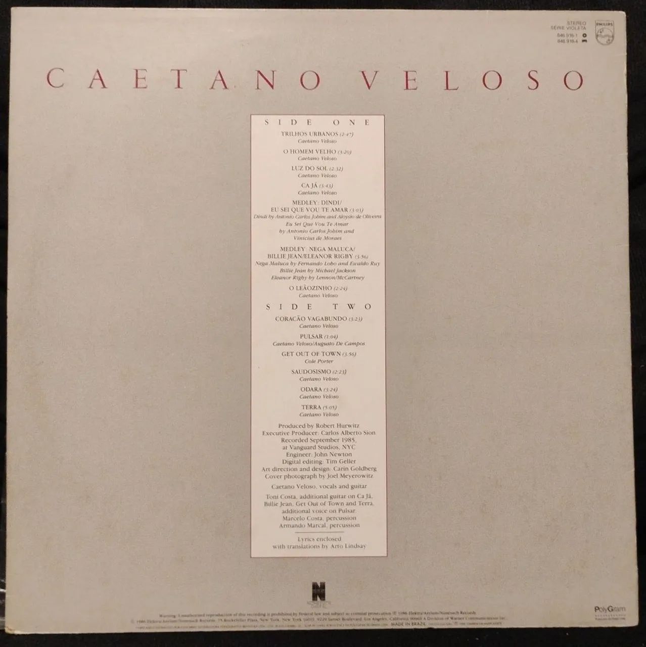 Vinil Caetano Veloso (1990) (Disco, LP) - Foto 2