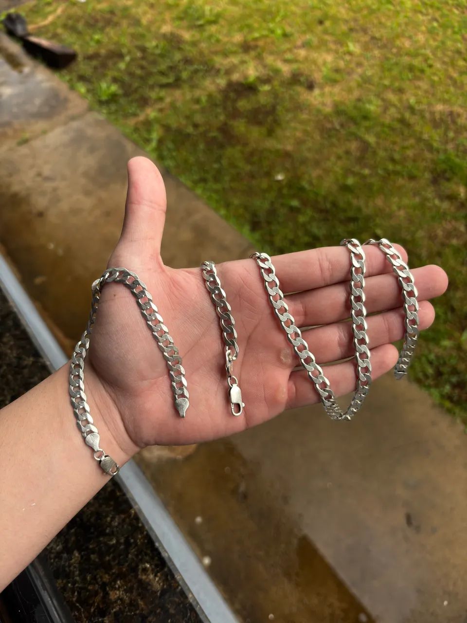 Correntinha e pulseira de prata (925)