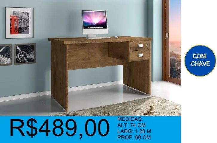 Escrivaninha reta 100% mdf - temos a pronta entrega  - Foto 3