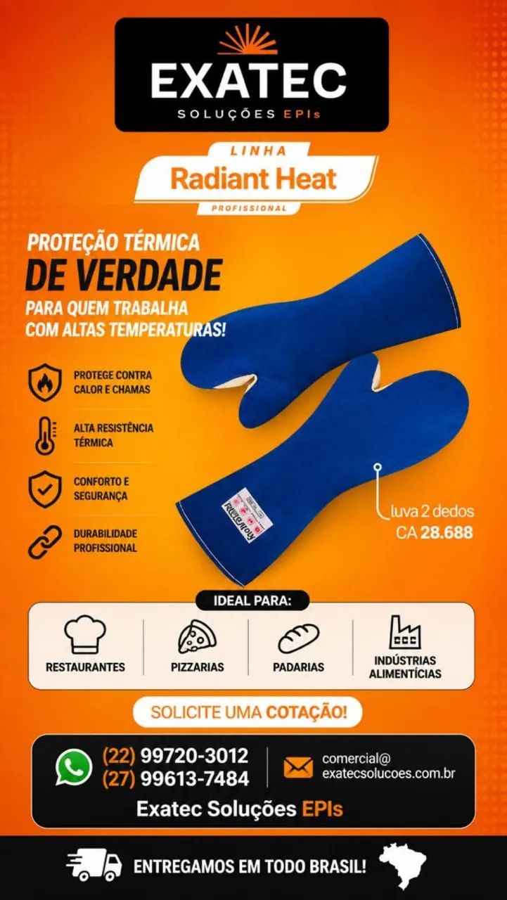 LUVA TÉRMICA 2 DEDOS 45CM 