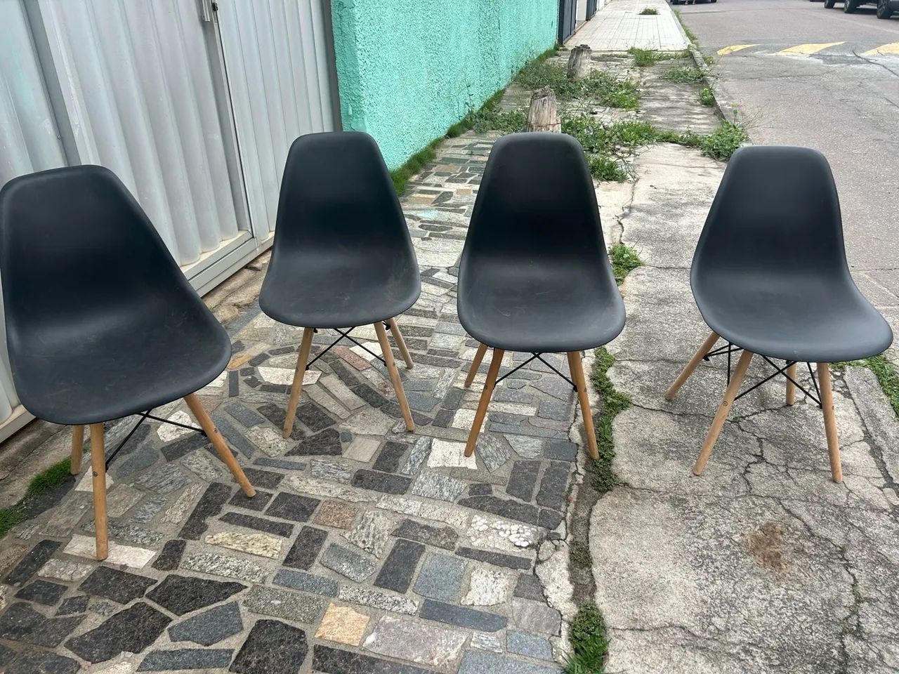 4 Cadeiras Easy Wood preta  - Foto 4