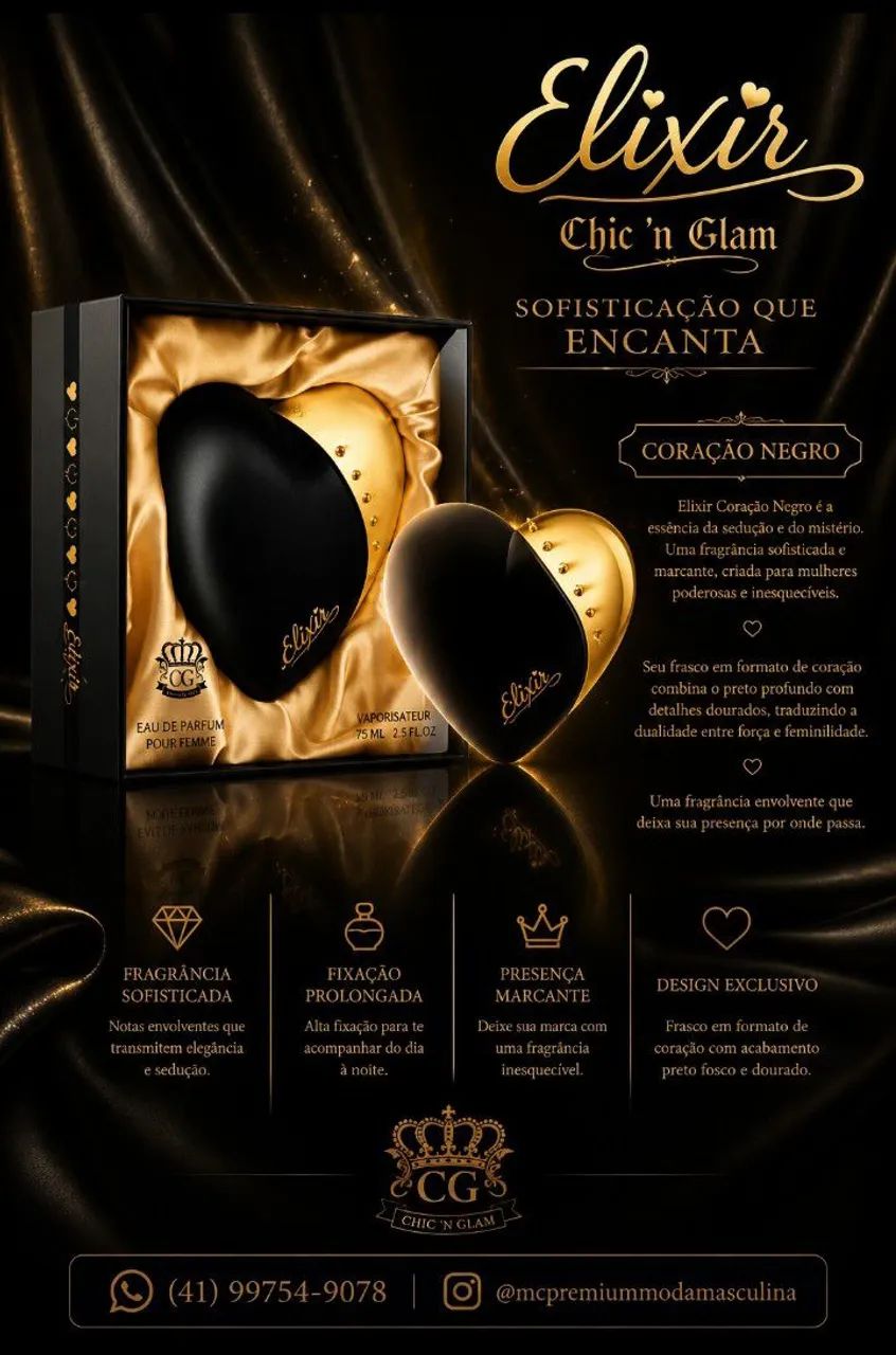 PERFUME Clic'n Glam Elixir Coração Negro  - Foto 5
