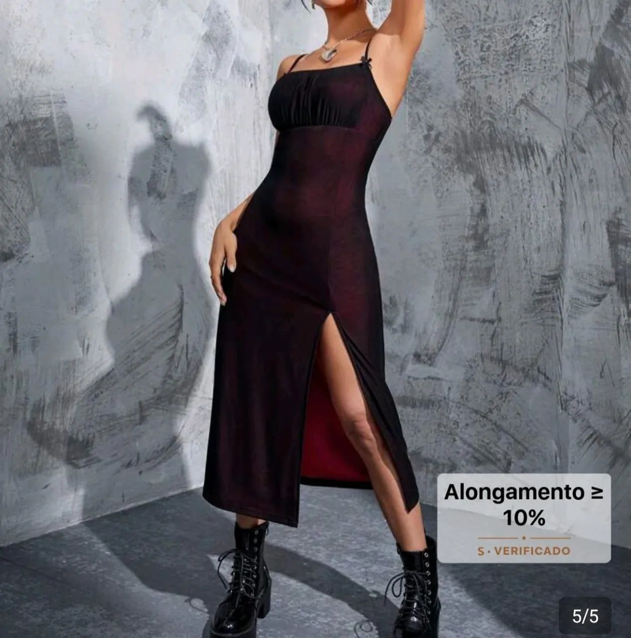 Vestido midi com fenda - Foto 2