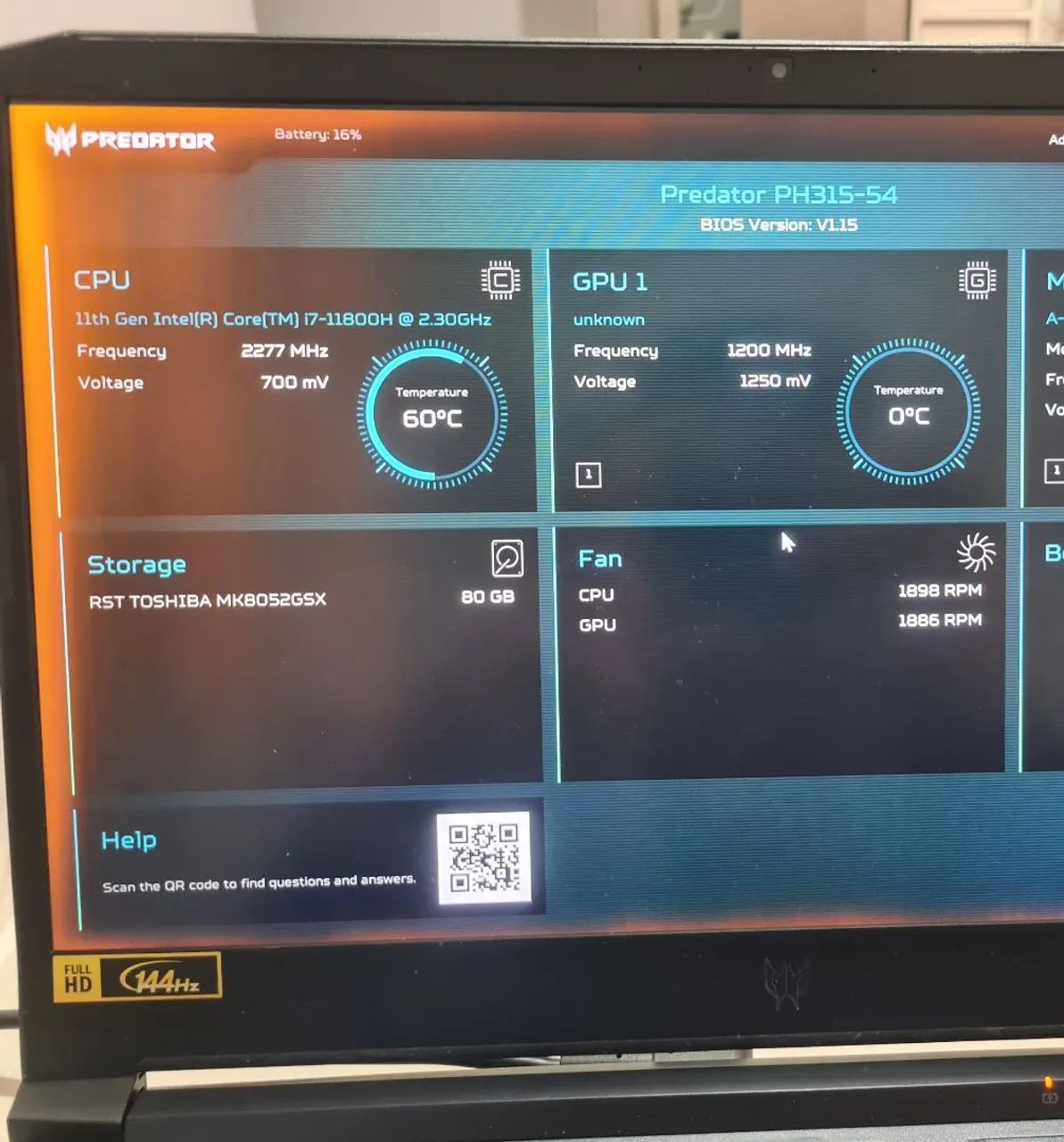 Acer Predator com Defeito c/ RTX 3060, Core i7, 4gb de Ram, Notebook Gamer / Pc gamer - Foto 5